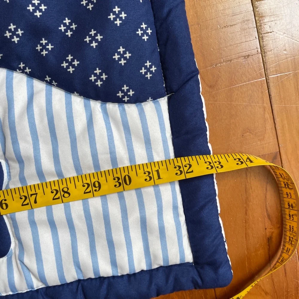 Nursery crib set Nautical Baby Quilt & 2 Crib Skirts BOAT ANCHOR WHALE S…